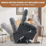 KWKSV Power Lift Recliner Chair for Elderly with Heat and Massage, Electric Recliners Single Sofa with Side Pocket and USB Charge Port for Living Room and Bedroom Comfort