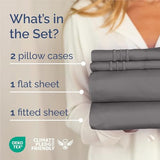 King Size 4 Piece Sheet Set - Comfy Breathable & Cooling Bed Sheets Set - Hotel Luxury Bedding for Women, Men, Kids, Teens, Boys & Girls - Deep Pockets, Ultra-Soft, Wrinkle Free - Oeko-Tex - Dark Grey CGK Unlimited