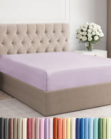 Full Fitted Bed Sheet - Bottom Single Fitted Sheet Only - Ultra-Soft Hotel Luxury Bedding w/ 8-16 Inch Deep Pockets - Breathable & Wrinkle Free - Easy-Care, Fade & Shrink Resistant - Light Lavender CGK Unlimited