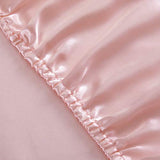 SiinvdaBZX 3-Piece Set Satin Twin Fitted Sheet & 2 Pillowcase, Blush Pink Silky Soft Fitted Bottom Sheet, Wrinkle Free, Fade Resistant, Deep Pocket Bed Sheet (Deep Up to 15") SiinvdaBZX