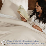 David's Home Cotton Muslin Comforter Set King Size, Soft Lightweight Breathable Cozy Skin-Friendly, 3PCS Linen Like Gauze Bedding with Pillow Shams, Aesthetics Home Decor & Giftable, Natural David's Home
