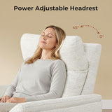 CHITA Power Swivel Glider for Adults with Nightlight, Nursery Recliner Chair with Power Headrest for Living Room, Bedroom, Water-Resistant Boucle Fabric, Boucle Fabric in Pearl