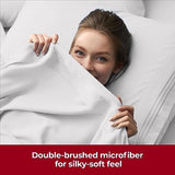 Mellanni Extra Deep King Sheets - 4 PC Iconic Collection Bedding - Hotel Luxury, Ultra Soft, Cooling Bed Sheets - Wrinkle, Fade, Stain Resistant (King, White) Mellanni