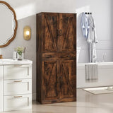 Giantex 72" Tall Kitchen Pantry Cabinet, Modern Farmhouse Pantry Storage Cabinet with 4 Barn Doors, Adjustable Shelves & Drawer, Buffet Cupboard with Living Room, Dining Room, Bathroom, Rustic Brown Giantex