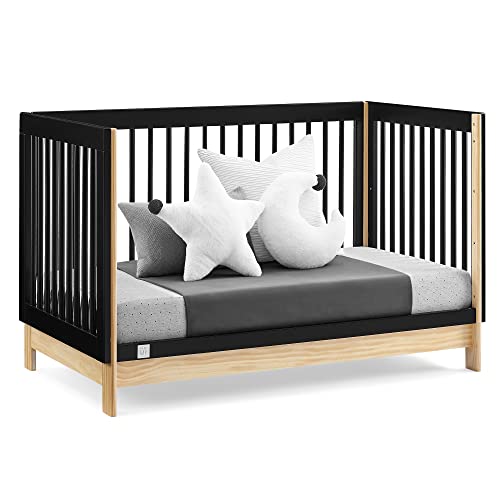 GAP babyGap Tate 4-in-1 Convertible Crib - Greenguard Gold Certified, Ebony/Natural - WoodArtSupply