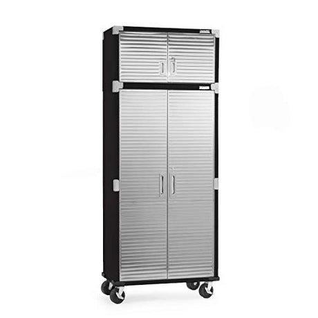 UltraHD Locking Steel Cabinet Stacker, Black 18" Wx36 Wx90.5 H Seville Classics