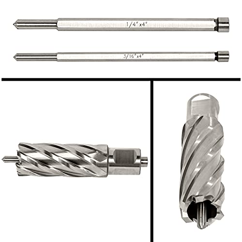 Annular Cutter Set 13 Pcs by S&F STEAD & FAST, Cutting Depth 2" Cutting Diameter 7/16" to 1-1/16" Inch, Mag Drill Bits Kit for Magnetic Drill Press, with 2 Pilot Pins - WoodArtSupply