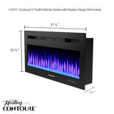 CONTOURE RV 31" Built-in Electric Heater with Fireplace Design - Mobile Ready | Adjustable Heat, Flame Colors | Remote Control, Timer | Modern Design for RVs CONTOURE