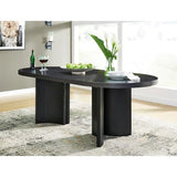 Signature Design by Ashley Rowanbeck Minimalist Dining Table for 8 People, Black Signature Design by Ashley