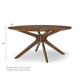 Modway Crossroads 63" Oval Wood Dining Table, Walnut Modway