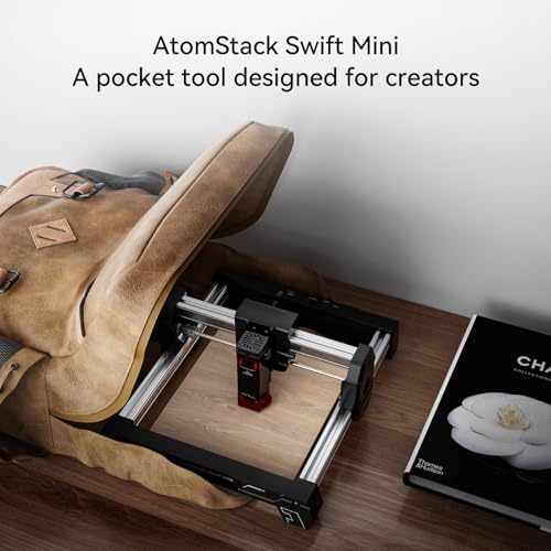 ATOMSTACK Swift Laser Engraver 3W for Beginners Swift Laser Cutter Machine Desktop Fully Pre-Assembled 135×145mm Area, 0.04mm High Precision DIY Wood, Leather, Crafts, Acrylic, Gifts, 3000mW ATOMSTACK