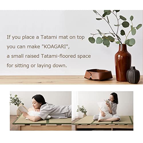 EMOOR Wood Slatted Low Platform Bed Frame KAN SUNOKO Twin for Japanese Futon Mattress Solid Pine (Unpainted), Floor Sleep Tatami Mat EMOOR