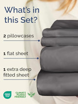 Extra Deep Pocket Queen Sheet Set - 4 Piece Breathable & Cooling Bed Sheets - Hotel Luxury Sheet Set - Soft, Wrinkle Free and Comfy - Easily Fits Extra Deep Mattresses - Deep Pocket Dark Grey Sheets CGK Unlimited
