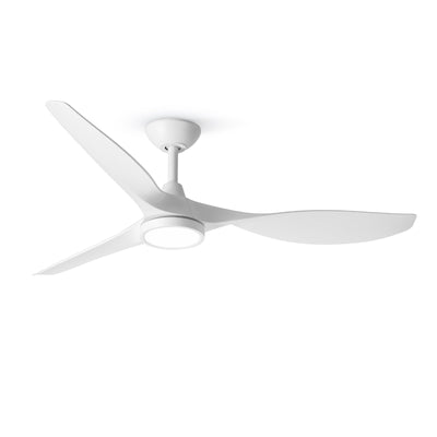 Roomratv Ceiling Fans with Lights,Large Airflow 52inch Modern Ceiling Fan with Quite Reversible DC Motor 3 Color Temperature LED Light (White)
