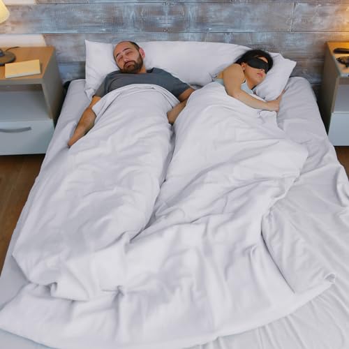 BREENHILL Double Sleeping Bag Liner，Camping Sheets & Travel Sheet, Hostels & Traveling Adult Sleep Sack for Backpacking, Hotels Lightweight Single & Double Camping Sleeping Bag Liners White BREENHILL