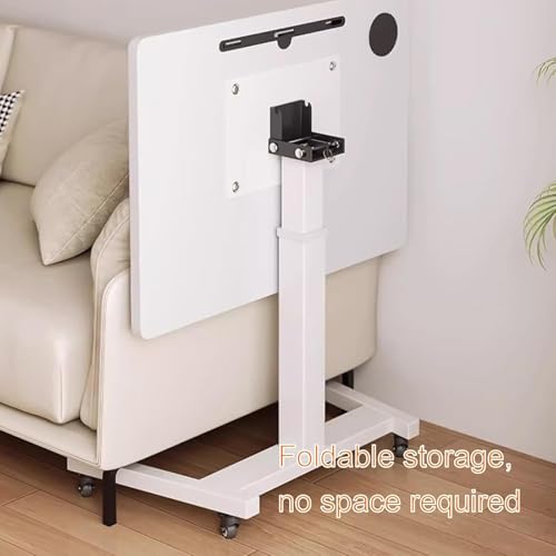 RJYYYDS Foldable Manual Crank Standing Desk, Adjustable Sit-Stand Office Desk with Movable Wheels, Easy to Install for Home and Office,Brown-One Size RJYYYDS