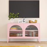 Fumedo Metal Storage Cabinet with Doors and Shelves,2 Door TV Stand,Accent Cabinet，Metal Locker&Sideboard Buffet Cabinet&Bookshelf&Cupboard for Home,Office,Living Room Fumedo
