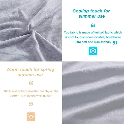 EXQ Home Weighted Blanket Cover 41x60-Twin Size Premium Soft for Kids Weighted Blanket with Zipper,Machine Washable Duvet Cover for Hot Sleeper in Summer(Grey,Duvet Cover Only) EXQ Home