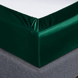 Homiest 7pcs Satin Sheets Queen Size Bed Set - Blackish Green Luxury Silky Satin Bedding - 1 Deep Pocket Fitted Sheet, 1 Soft Flat Sheet, 4 Pillowcases, 1 Body Pillowcase Homiest