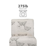 Linon Butterfly, Dark Espresso Linen Lily Chair, 21.5" W x 29.5" D x 31.5" H Linon