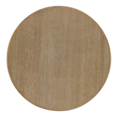 Linon Zeke Grey Wash 24" Counter Stool with Round Seat Linon