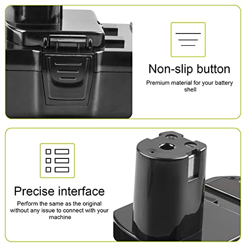 ARyee 3000mAh P102 18V Lithium Battery Replacement for 18Volt Ryobi Tools ONE+ P100 P103 P104 P105 P107 P108 P109 P190, 2 Pack ARyee