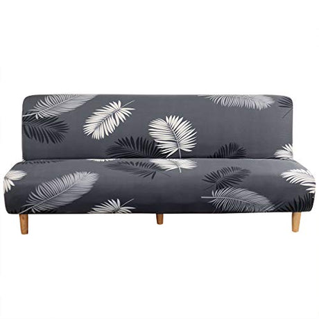 MIFXIN Armless Futon Slipcover Folding Sofa Cover Stretch Elastic Washable Couch Furniture Protector for 3 Seat Foldable Futon Sofa Bed Without Armrests (Dark Grey) MIFXIN
