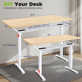 farexon Electric Standing Desk Frame with Cable Management Tray, Wheels & Hooks, Heavy Duty Dual Motor Stand Up Desk Dual-Beam Frame,265 lbs Capacity up to 78" x 40" Tops (White Frame Only) farexon