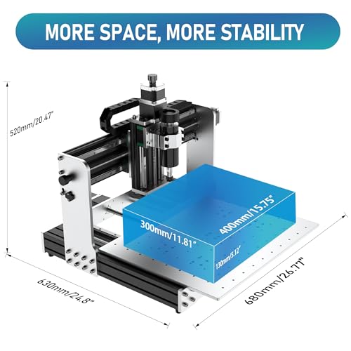 AnoleX CNC Router Machine 4030-Evo Ultra, All-Metal XYZ Axis Dual Steel Linear Guides & Ball Screws with 500W Spindle for Metal Aluminum Brass Wood Acrylic PCB - WoodArtSupply