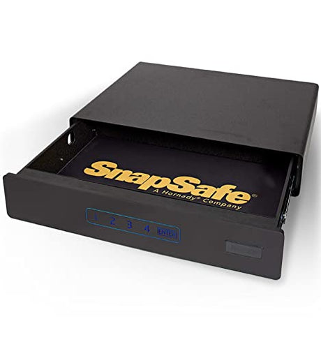 SnapSafe Under Bed Safe, Medium – Under Bed Gun Safe for Firearms, Ammunition and Valuables – Fits in Trunk of Small SUVs – Easy Access, Out of Sight, Space Saving – Black, 26 x 5 x 20 Inches SnapSafe