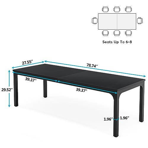 Tribesigns 6.5ft Conference Room Table, 78.74" W x 27.56" D Large Office Meeting Table, Modern Seminar Desk for Boardroom (1, Black) Tribesigns