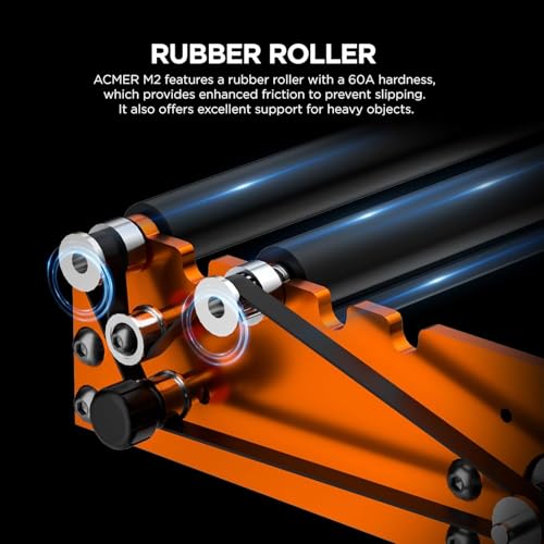 ACMER M2 Laser Rotary Roller, Laser Engraver Y-axis Rotary 360° Roller with 4-138mm Engraving Space for Engraving Cylindrical Objects, Ring, Suitable for ACMER P1, P2 and Most Laser Engrave ACMER