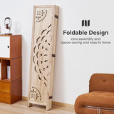 66.9Inch Wooden Room Partition - 6 Panels Boho-Styled Space Room Divider for Home/Office, Headboard & Yoga/Photo/Video Call Backdrop (Natural) Svimi