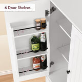 4 EVER WINNER Kitchen Pantry Storage Cabinet with 6 Door Shelves, 72" Tall Cupboard with 4 Adjustable Shelves and Large Drawers, Modern Food Pantry Cabinet for Kitchen, Dinning Living Room, White 4 EVER WINNER