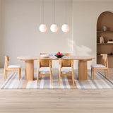 Transformer Table - Solid Wood Extendable Round Dining Table Set with 6 Chairs, Seats 4-10, Extendable Round Dining Set, Natural (Table + 6 Chairs) Transformer Table