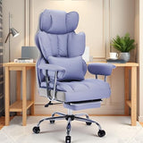 Efomao Big and Tall Office Chair 440LBS, Purple Heavy Duty Executive Chair with Footrest, Ergonomic Desk Chair for Home Office, Wide Computer Chair Efomao