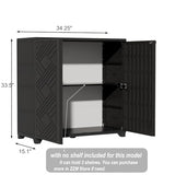 ZZM Indoor/Outdoor Storage Cabinet Waterproof, 34"x15"x34" Plastic Outdoor Storage Box for Garden Balcony Bathroom, All Weather Outdoor Storage Clearance, DIY Usage, with No Shelf (Black) ZZM