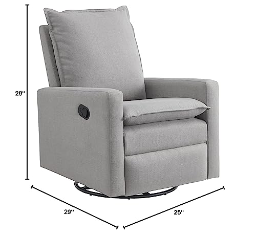 Oxford Baby Uptown Upholstered Swivel Glider and Recliner Nursery Chair, Gray Oxford Baby