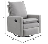 Oxford Baby Uptown Upholstered Swivel Glider and Recliner Nursery Chair, Gray Oxford Baby