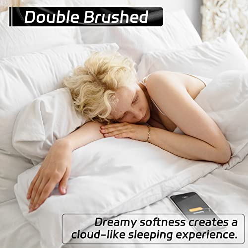 EaseHome White Full Size Bed Sheet Set -Deep Pocket to 18 inches Mattress 4 Piece - Premium Bedding Sheets & Pillowcases Collection - Extra Soft EaseHome
