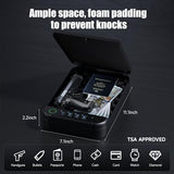 XGUNXBOX Gun Safe, Biometric gun safe for handgun, Portable Car Pistol Gun Safe Pistol with Keys Keypad and APP Control Hand Gun Lock Box, small safe for Home Bedside Car Wild camping XGUNXBOX