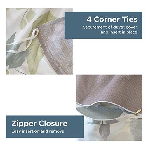Essina Duvet Cover Set – 3 Pcs Queen Duvet Cover Set with 1 Queen Duvet Cover and 2 Pillow Shams – 620 Thread Count – Soft Cotton Duvet Cover Queen Size – Luxurious Cotton Comforter Cover – Watercolor Essina