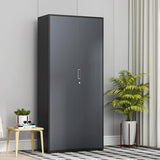 Athena Collection 71" Tall Metal Storage Cabinet with 2 Doors and 6 Ajustable Shelves, Garage Storage Cabinet for Files, Tools, Home Offcie, School, Garage, Pantry, Grey Black Athena Collection