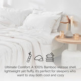 DOZ All Season Cooling Comforter, 100% Viscose Derived from Bamboo, Breathable, Lightweight, Soft, Down Alternative Duvet Insert, 8 Loops, 90"x90" (Full/Queen) DOZ by SIJO