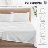 SGI bedding 600 Thread Count 4 Piece 100% Egyptian Cotton Full Size Sheets Set, 15" Deep Pocket Sheet Set, Premium, Breathable, Soft and Hotel-Quality Luxury Sheets - White SGI bedding