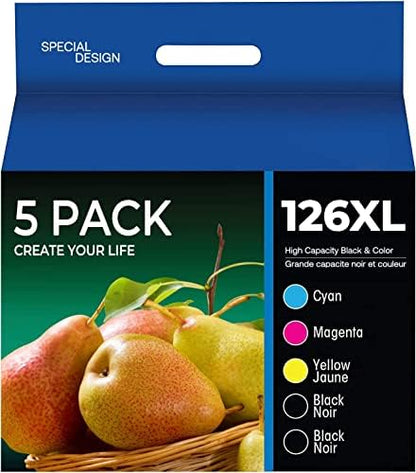 MCYCOLOR 126XL Ink Remanufactured for Epson T126 Ink Cartridge to use with Workforce 435 520 545 635 WF-3520 WF-3530 WF-3540 WF-7010 WF-7510 Stylus NX330(2 Black,1 Cyan,1 Magenta,1 Yellow)