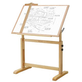 conda Wood Adjustable Drafting Table 35.5" x 23.5" - Beech Wood Art Desk with Adjustable Height & Tilting, Pencil Ledge, and Ruler for Writing, Reading, Design, and Crafting conda