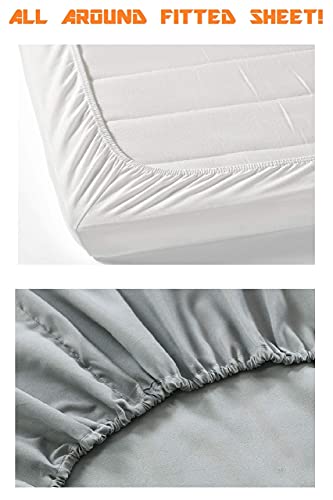 Elegant Comfort Luxury Soft 1500 Premier Egyptian 4-Piece Premium Hotel Quality Wrinkle Resistant Coziest Bedding Set, All Around Elastic Fitted Sheet, Deep Pocket up to 16inch, Full, White Elegant Comfort