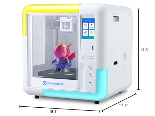 AOSEED X-MAKER 3D Printer for Kids and Beginners, Fully Assembled High-Speed 3D Printer with Leveling-Free Bed, Wi-Fi Printing, Silent, High Precision Small 3D Printer with App, PLA Filament  - WoodArtSupply