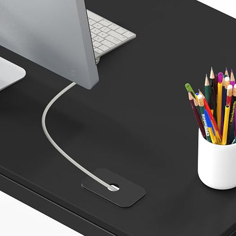 SHW 55 x 60 Inches Commercial-Grade L-Shape Corner Office Computer Desk, Black SHW